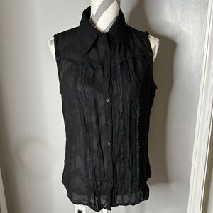 Elegant Black Sleeveless Blouse